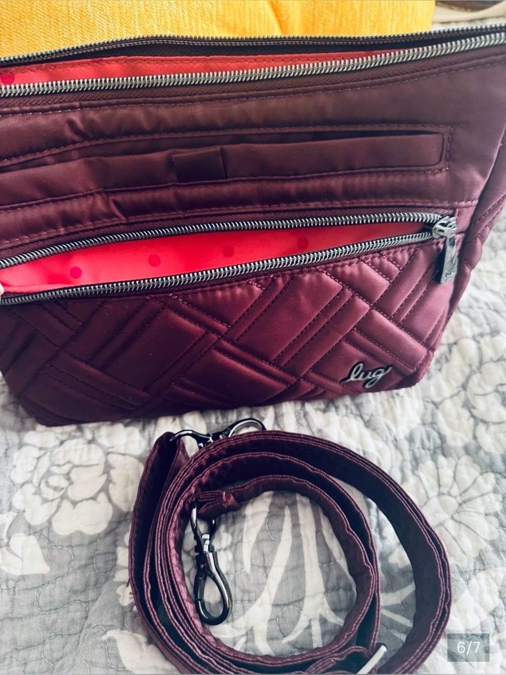 LUG “Dash” Classic Crossbody in PLUM. NWOT Two Months old - used once. - Picture 6 of 7